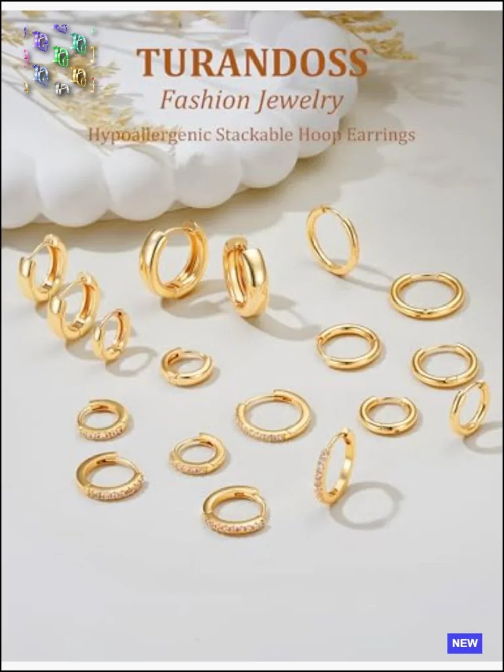 9 Pair Gold Hoop Earrings Set Huggie Earrings for Women Dainty Chunky Earrings